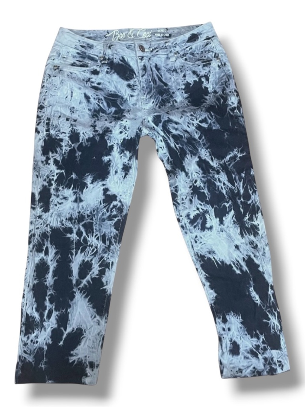 Bee & Ceci tie dye denim capris